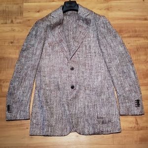 Suitsupply 42L slim herringbone brown blazer